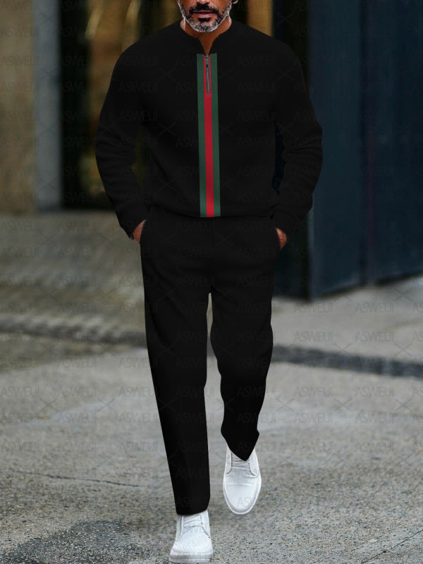 Long Sleeve Zipper Two-piece Set