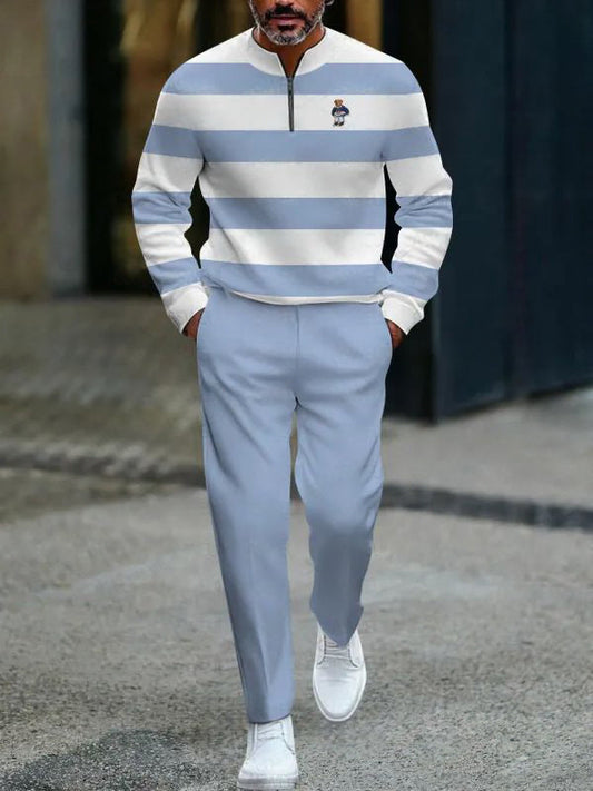 Zipper Long Sleeve Long Pants Two-Piece Set