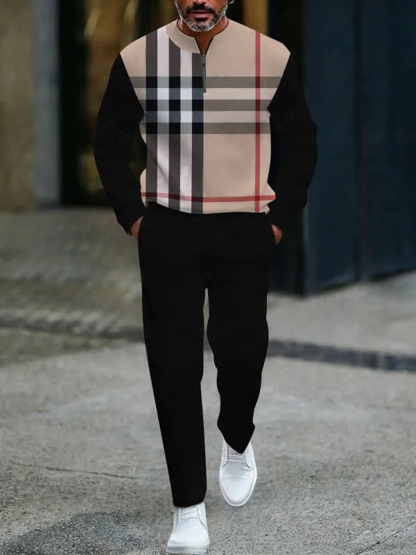 Long Sleeve Zipper Two-piece Set