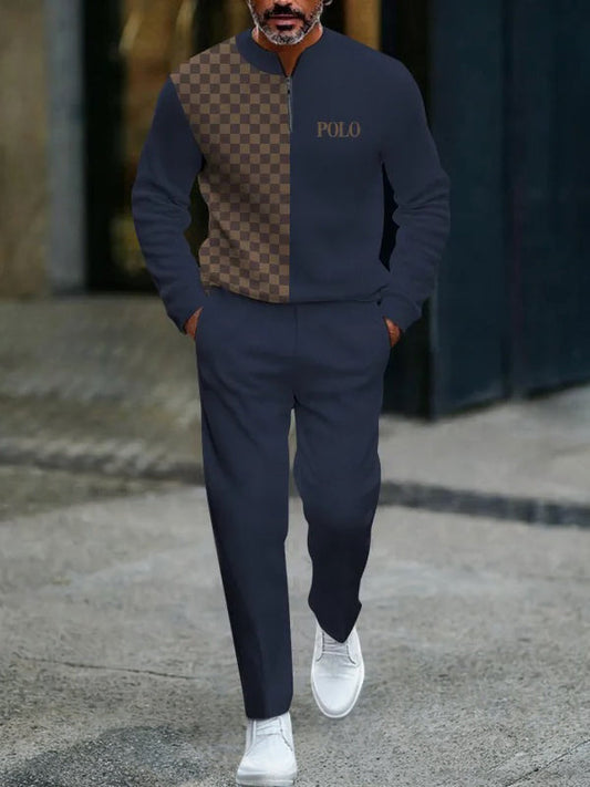 Long Sleeve Zipper Two-piece Set