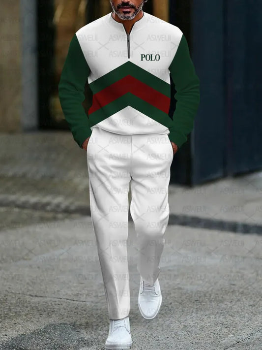 Long Sleeve Zipper Two-piece Set