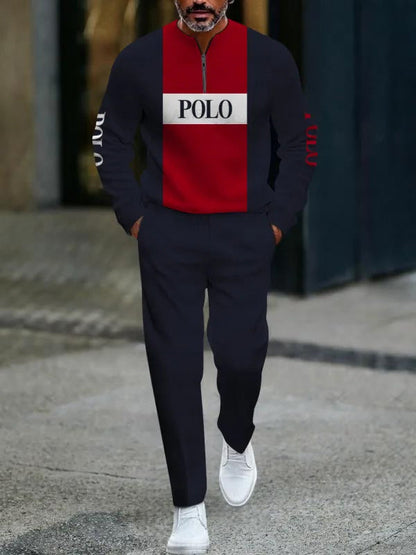 Long Sleeve Zipper Two-piece Set