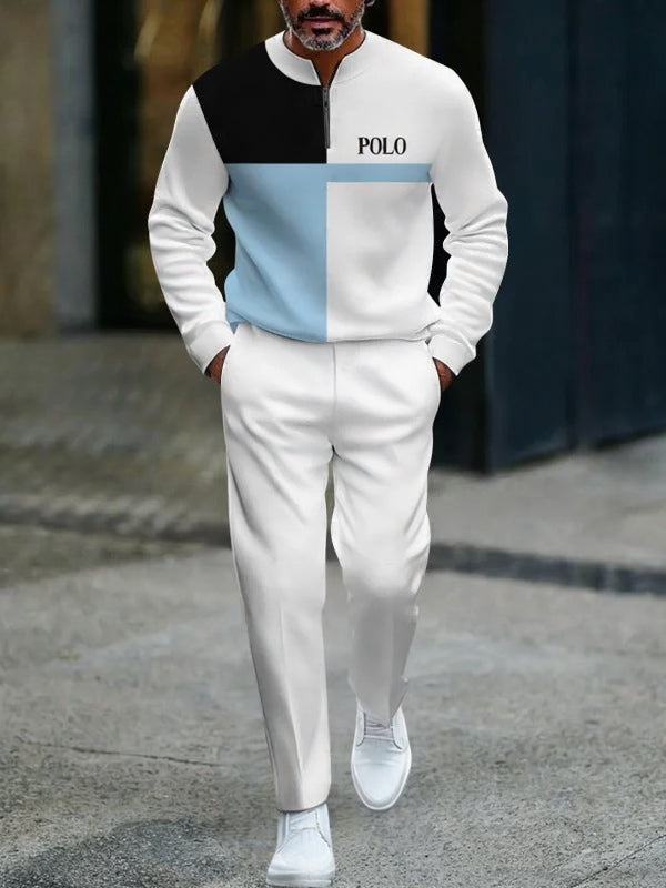 Long Sleeve Zipper Two-piece Set