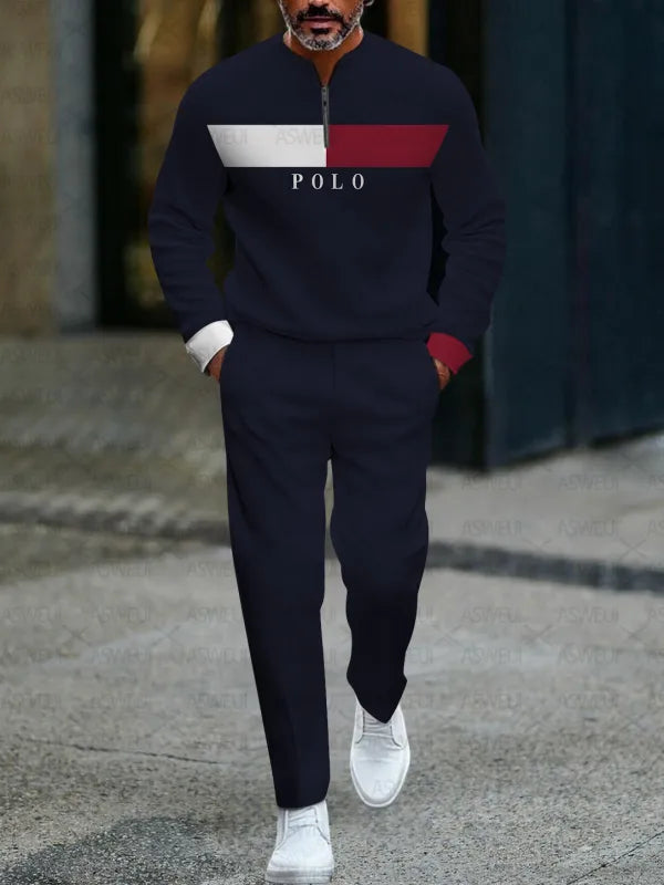 Long Sleeve Zipper Two-piece Set