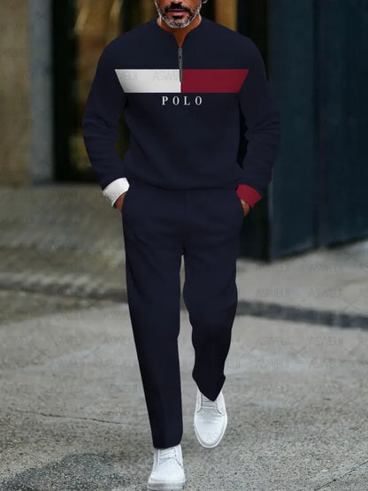 Long Sleeve Zipper Two-piece Set