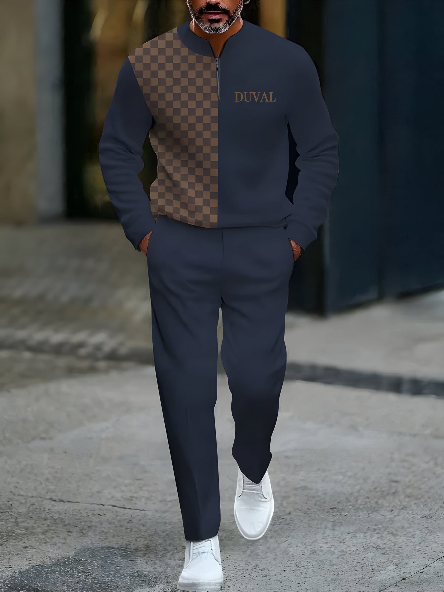 Long Sleeve Zipper Two-piece Set