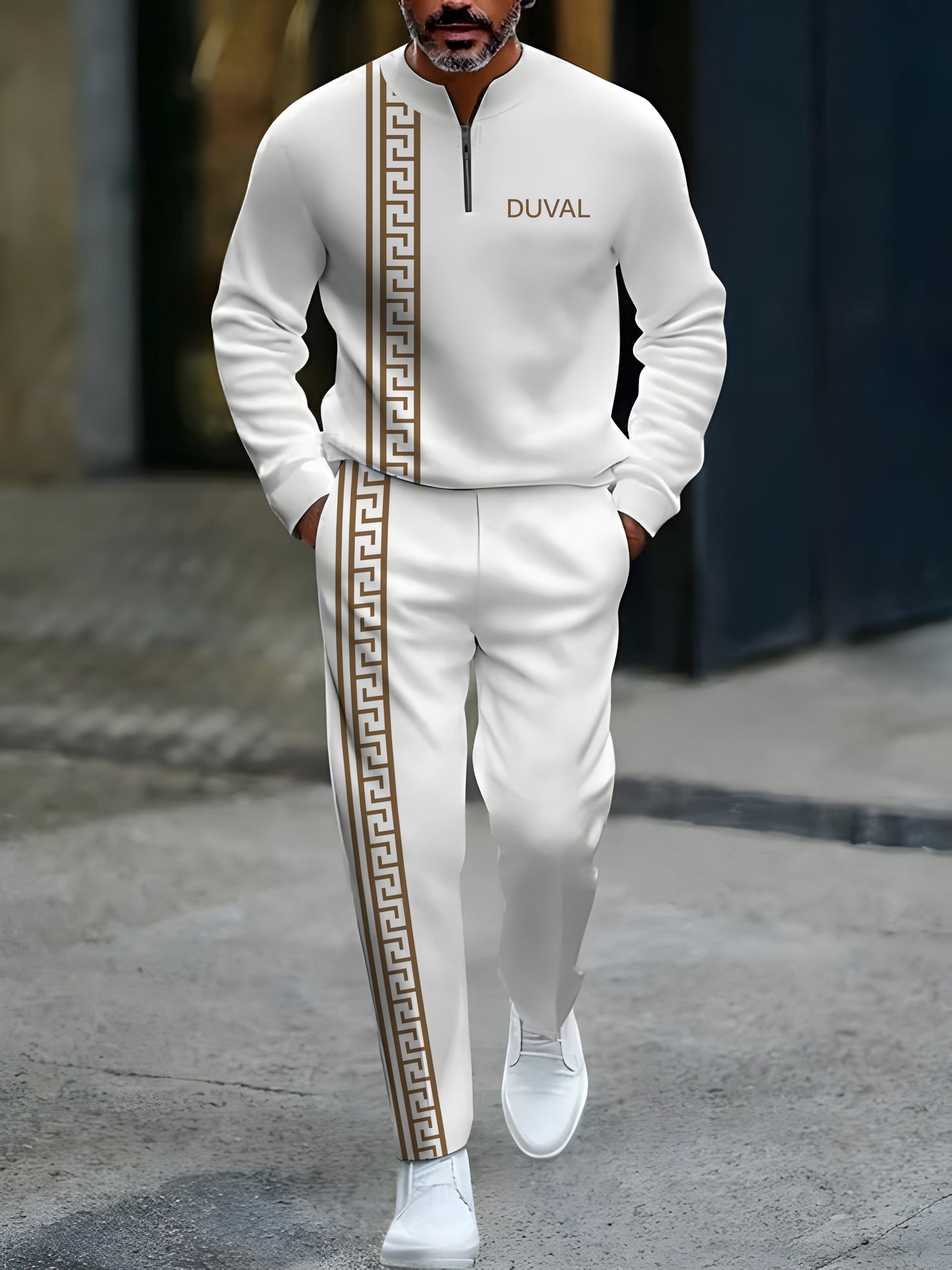 Zipper Long Sleeve Long Pants Two-Piece Set