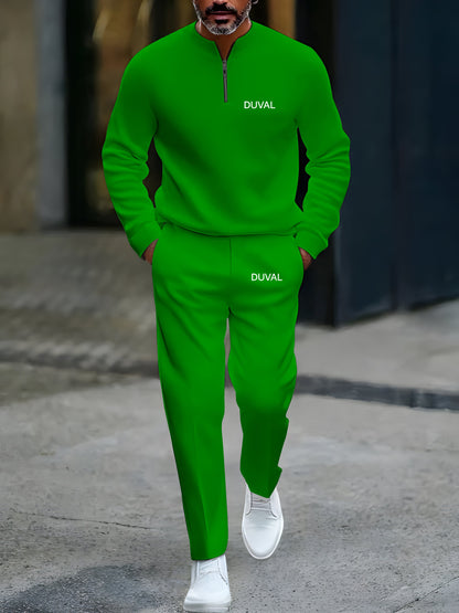 Zipper Long Sleeve Long Pants Two-Piece Set