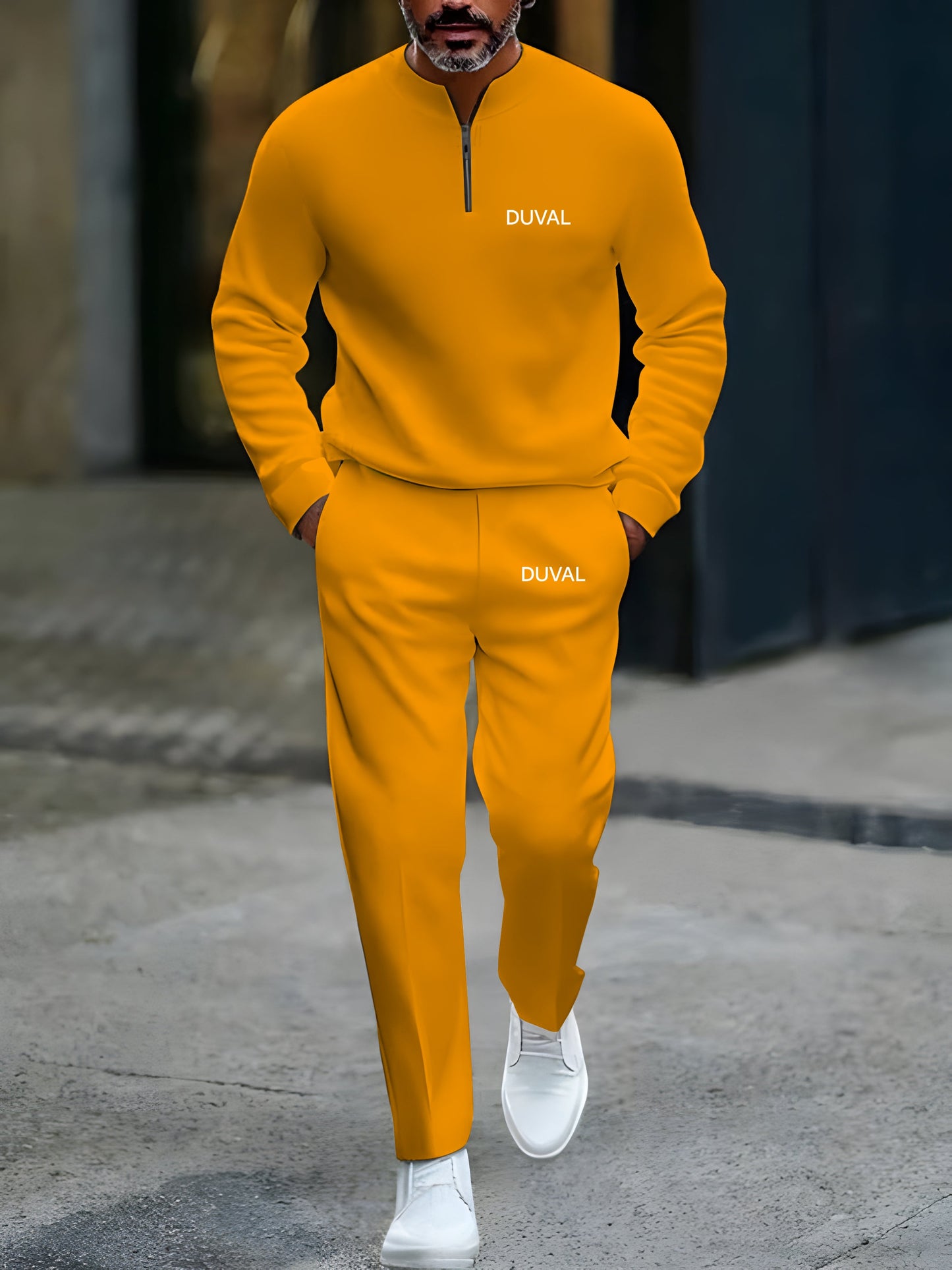 Zipper Long Sleeve Long Pants Two-Piece Set