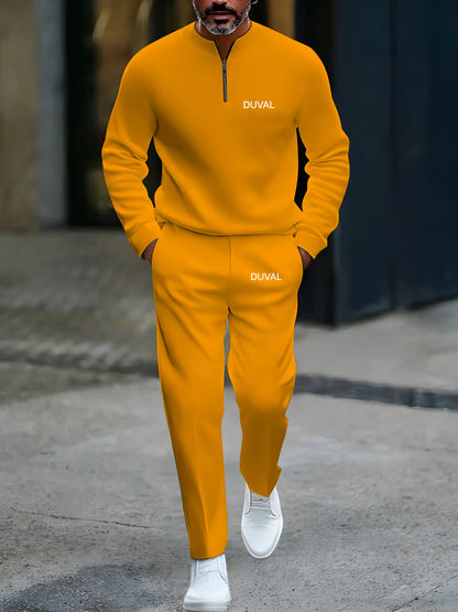 Zipper Long Sleeve Long Pants Two-Piece Set