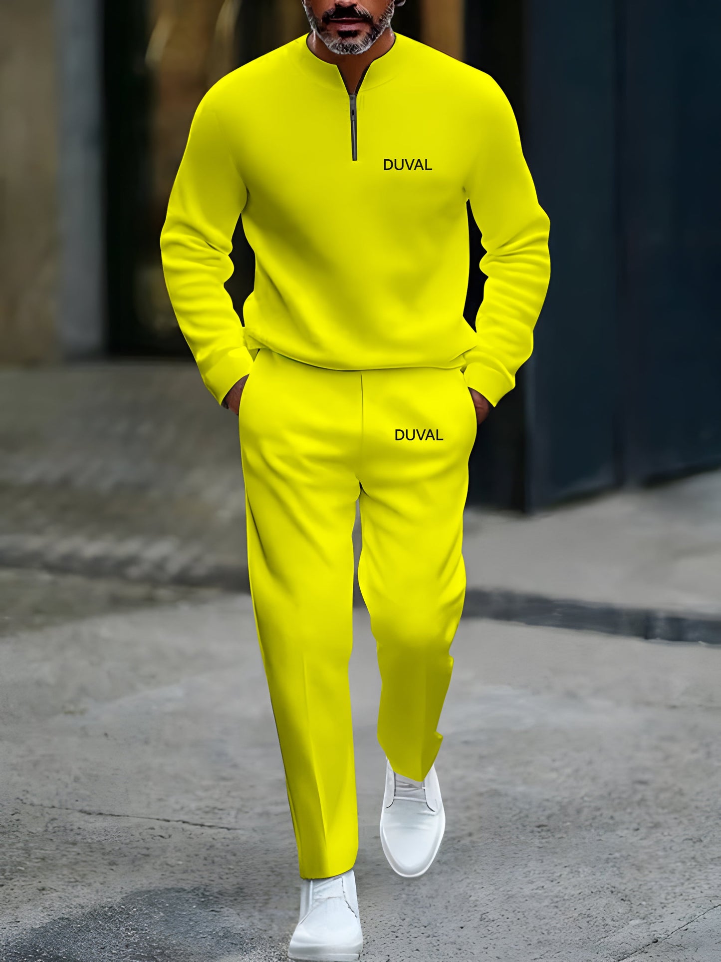 Zipper Long Sleeve Long Pants Two-Piece Set