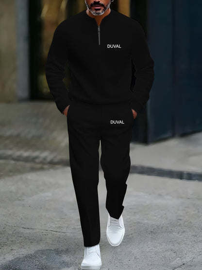 Zipper Long Sleeve Long Pants Two-Piece Set