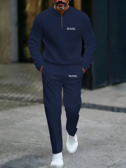 Zipper Long Sleeve Long Pants Two-Piece Set