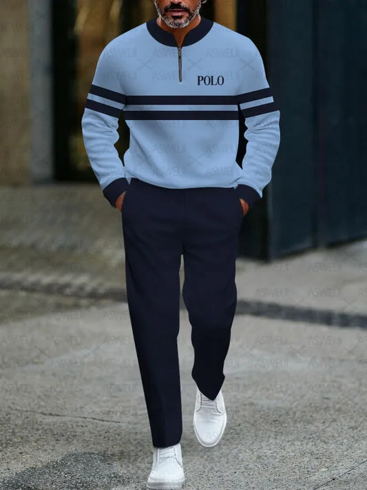 Long Sleeve Zipper Two-piece Set